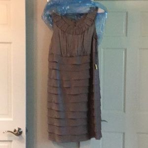 Beautiful taupe silk organza dress